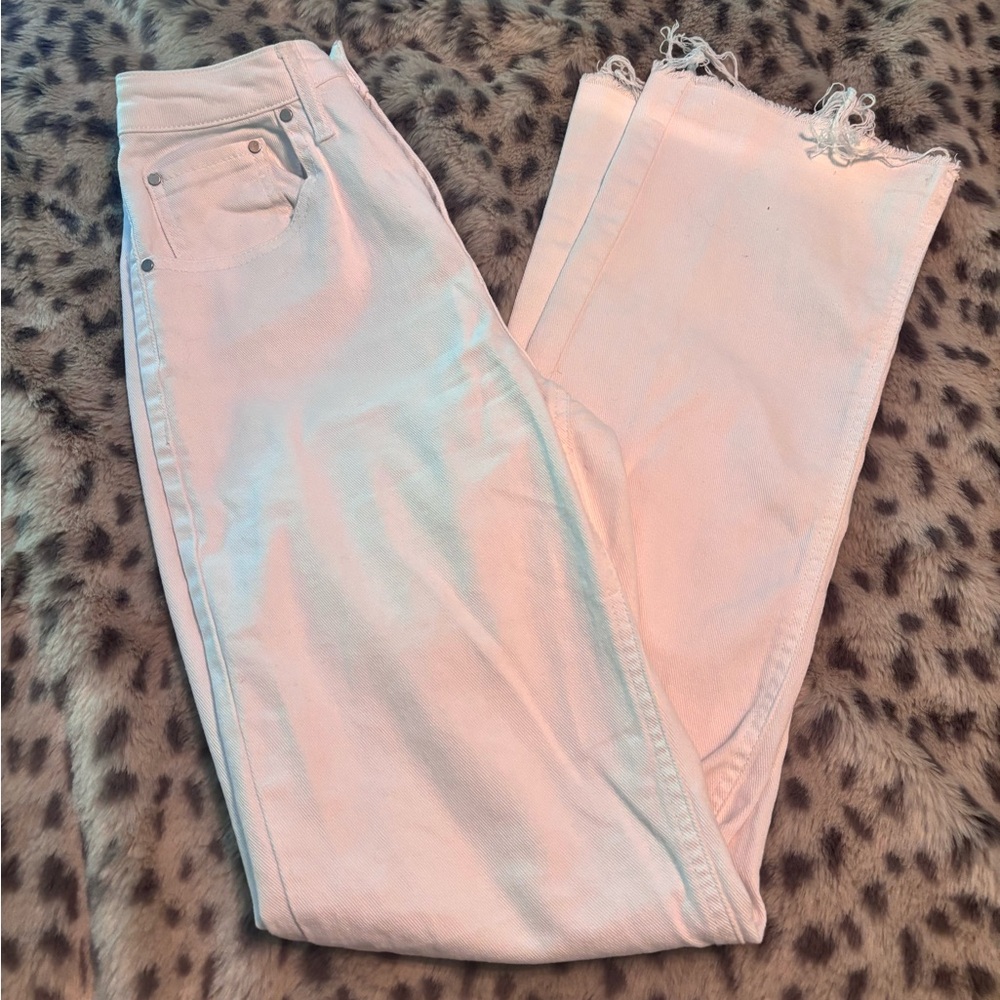 Love Fire White Ankle Cropped Jeans